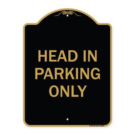 Signmission Designer Series Sign-Head in Parking Only, Black & Gold Aluminum Sign, 18" x 24", BG-1824-23908 A-DES-BG-1824-23908